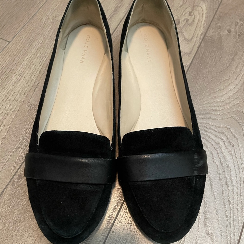 Cole Haan black suede loafers sz 9B